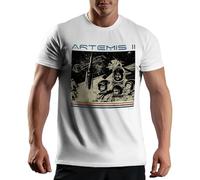 Artemis II Vintage Moon Mission Retro Astronaut Around The Moon NASA Space Exploration Camiseta De Hombre Blanca Size 3XL