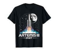 Artemis III 3 2027 Retro Espacio Tierra Baja Órbita Camiseta