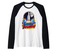Artemis III Lunar Frontier Space Rocket Moon Mission Camiseta Manga Raglan