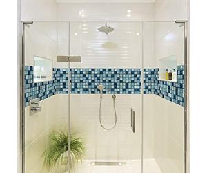 ARTEMIS - Lote de 6 pegatinas adhesivas para azulejos de cemento (6 frisos de 10 x 60 cm), diseño de mosaico