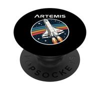 Artemis Space Shuttle Launch System Crewed Flight Rainbow PopSockets PopGrip Adhesivo