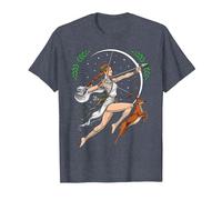Artemisa Diosa Griega Caza Dioses mitología Antigua Grecia Camiseta, Hombre, Azul Jaspeado, 4XL