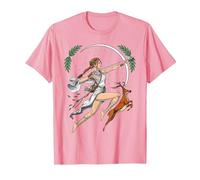 Artemisa Diosa Griega Caza Dioses mitología Antigua Grecia Camiseta, Hombre, Rosado, S