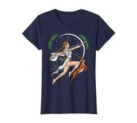 Artemisa Diosa Griega Caza Dioses mitología Antigua Grecia Camiseta, Mujer, Azul Marino, L