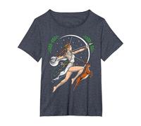 Artemisa Diosa Griega Caza Dioses mitología Antigua Grecia Camiseta, Mujer Tallas Grandes, Azul Jaspeado, 5XL Grande