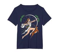 Artemisa Diosa Griega Caza Dioses mitología Antigua Grecia Camiseta, Mujer Tallas Grandes, Azul Marino, 1XL Grande