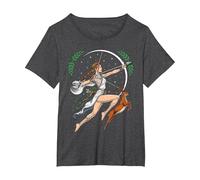 Artemisa Diosa Griega Caza Dioses mitología Antigua Grecia Camiseta, Mujer Tallas Grandes, Jaspeado Oscuro, 2XL Grande