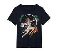 Artemisa Diosa Griega Caza Dioses mitología Antigua Grecia Camiseta, Mujer Tallas Grandes, Negro, 1XL Grande