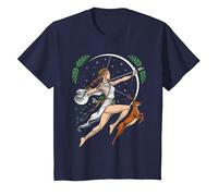 Artemisa Diosa Griega Caza Dioses mitología Antigua Grecia Camiseta, Niños, Azul Marino, 3 años