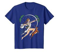Artemisa Diosa Griega Caza Dioses mitología Antigua Grecia Camiseta, Niños, Azul Real, 12 años