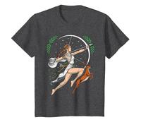 Artemisa Diosa Griega Caza Dioses mitología Antigua Grecia Camiseta, Niños, Jaspeado Oscuro, 2 años