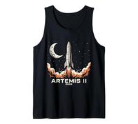 Artemisa II Misión Luna 2026 Cohete Espacial Vintage Camiseta sin Mangas