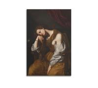 Artemisia Gentileschi - Póster artístico de María Magdalena como melancolía para colgar, pinturas minimalistas para pared, para dormitorio y sala de estar, 40 x 60 cm