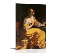 Artemisia Gentileschi - Póster impermeable para pared, impresión en casa, a prueba de humedad, fácil de instalar y resistente a la decoloración, estilo marco, 50 x 75 cm