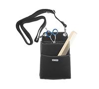 ARTERO Chic Funda para Tijeras y peines con Correa, Polipiel Negro Mate | Seis compartimentos, cuatro para tijera o navaja, base que se abre para limpiar, cepillos y clips, se vende vacía