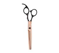 Artero Epika tijeras de peluquería para esculpir, 38 dientes, 7 pulgadas | Acabado oro rosa, acero 440C de 60 HRc, vaciado del 20 %, hoja dentada en V, mango semi offset, barbería y perros