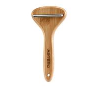 Artero Golf rastrillo para perros deslanador, cuchilla a 120°, 16,5 x 8 cm | Acero inoxidable y cuerpo de bambú en T, dientes estrechos, pelo corto, doble capa y pelo duro, stripping y muda