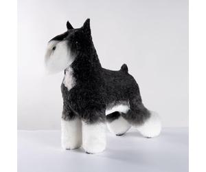 Artero Graffiti postizo para maniquí de Perro, Schnauzer Miniatura | Pelo sintético, se cepilla y se corta a tijera, alumnos, escuelas y academias de peluquería canina, llega desmontado