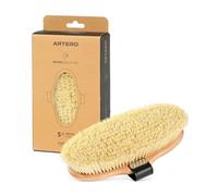 Artero Saturno S2 cepillo para caballos de cerdas duras de 3 cm, bambú | Limpieza a fondo del manto, saca polvo, tierra y sudor seco, correa de agarre, aseo diario en cuadra, Nature Collection