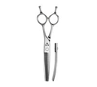 Artero Slalom tijeras de peluquería canina de esculpir curvas, 6,5 pulgadas | Acero V1 con 45 dientes y vaciado del 20 %, rodamiento de bolas, mango simétrico, pelo rizado de caniche y bichón, gatos