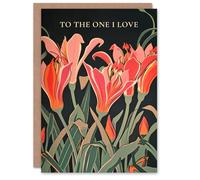 Artery8 Anniversary Card One I Love Lily Blossom Flower Bouquet Design For Her Gran Sister Niece Daughter Wife Woman Greeting Card