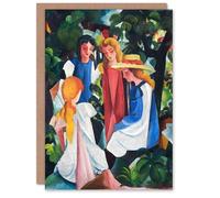 Artery8 August Macke Art Card Four Girls Colourful Oil Painting