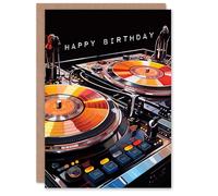 Artery8 Birthday Greeting Card Cool DJ Controller Decks Music Lover For Him Her