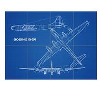 Artery8 Boeing B-29 Superfortress Plane Plan XL - Póster gigante (8 secciones)