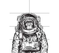 Artery8 Chimpanzee Astronaut Space Animal XL Giant Panel Poster (8 Sections) Espacio Póster