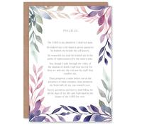 Artery8 Christian Birthday Card Psalm 23 The LORD is My Shepherd Old Testament Blank Card For Him Or Her