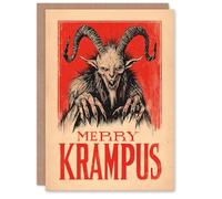 Artery8 Christmas Card Merry Krampus German Fairytale Demon Horror Fan