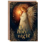 Artery8 Christmas Card O Holy Night Beautiful Glowing Christian Angel