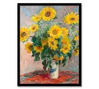 Artery8 Claude Monet Bouquet of Sunflowers Painting Framed Wall Art Print Home Décor A3