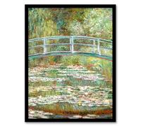 Artery8 Claude Monet Bridge over a Pond of Water Lilies Framed Wall Art Print Home Décor A3
