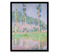 Artery8 Claude Monet Poplars Pink Effect Landscape Framed Wall Art Print Home Décor A3