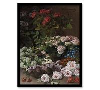 Artery8 Claude Monet Spring Flowers Floral Still Life Framed Wall Art Print Home Décor A3