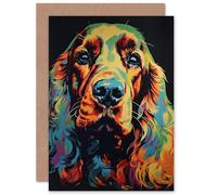 Artery8 Cocker Spaniel Pet Dog Lover Portrait for Him or Her Man Woman Birthday Thank You Congratulations Blank Art Greeting Card
