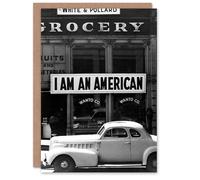 Artery8 Dorothea Lange Art Card I Am An American Sign Black White Photo