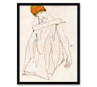 Artery8 Egon Schiele Female Dancer Line Art Drawing Framed Wall Art Print Home Décor A4