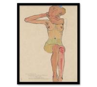 Artery8 Egon Schiele Gertrude Nude Sketch Drawing Framed Wall Art Print Home Décor A3