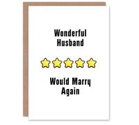 Artery8 Five Stars Wonderful Husband Would Marry Again Anniversary Card