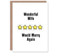 Artery8 Five Stars Wonderful Wife Would Marry Again Birthday Card