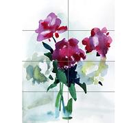 Artery8 Flower Watercolour Peonies XL Giant Panel Poster (8 Sections) Flor Acuarela Póster