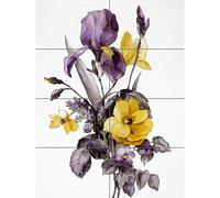 Artery8 Flowers Purple Yellow XL Giant Panel Poster (8 Sections) Flores Púrpura Amarillo Póster