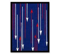 Artery8 Furuya Korin Red Blue Arrows Textile Pattern Framed Wall Art Print Home Décor A4