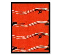Artery8 Furuya Korin Vintage Pattern Abstract Birds in Red Framed Wall Art Print Home Décor A3