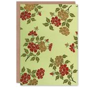 Artery8 GA and MA Audsley Art Card Japanese Flowers and Leaves Pattern