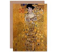 Artery8 Gustav Klimt Portrait Adele Bloch Bauer Fine Art Greeting Card Plus Envelope Blank Inside Retrato