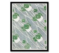 Artery8 Hannah Borger Overbeck Green Geometric Pattern Framed Wall Art Print Home Décor A4
