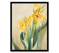 Artery8 Hannah Borger Overbeck Yellow Canna Lily Flowers Framed Wall Art Print Home Décor A3